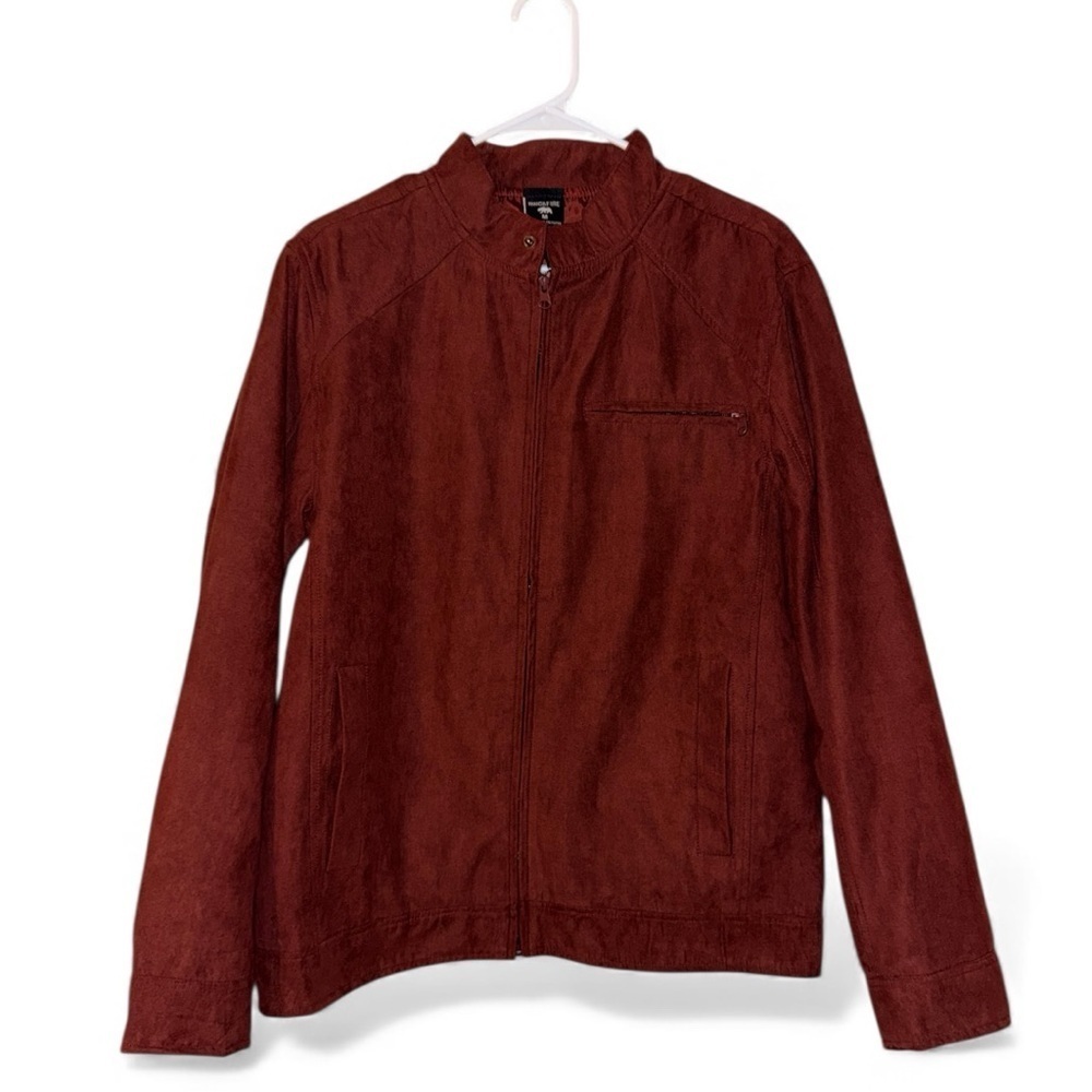 Ring of Fire Men's Lightweight Shirt Jacket in Deep Red